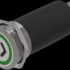Vandal-proof pushbutton, silver, illuminated  (green), 0.6 A/35 V, mounting Ø 22 mm, IP65/IP67, 82-6657.1134
