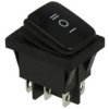 Przełącznik; klawiszowy (kołyskowy); A-RC-KCD4-B; ON-OFF-ON; 2 tory; czarny; bez podświetlenia; bistabilny; konektory 6,3x0,8mm;