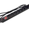 Listwa zasilająca rack 19 cali PDU gniazdo 9 x CEE 7/3 wtyk CEE 7/7 z wyłącznikiem i zabezpieczeniem