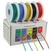 Zestaw kolorowych przewodów do lutowania w organizerze 5x10m miedź cynowana 24AWG 0,2mm 50m
