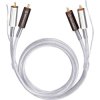 Oehlbach 2600 Silver Express Plus Phono RCA Cable with Ground 0.50m Transparent