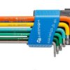 Klucze TORX długie kodowane kolorystycznie stal S2 9 elementów HT1W817
