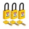 Kłódka LOTO SafeKey nylonowa, szekla 38 mm, żółta (3 szt.), 150290