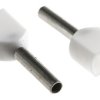 Końcówka tulejkowa izolowana 2 x 0.5mm² długość 8mm Biały średnica 1.4mm Izolowane TE Connectivity