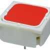 Short-stroke pushbutton, Form A (N/O), 100 mA/42 V AC/DC, illuminated, actuator (white, L 0.7 mm), 2.9 N, THT, 3.14.002.011/0000