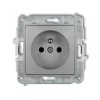 MINI Gniazdo pojedyncze z/u z przesłonami srebrny metalik 7MGP-1zp
