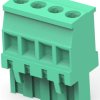 PCB terminal, 4 pole, pitch 5.08 mm, AWG 30-12, 15 A, cage clamp, green, 284047-4