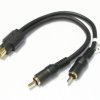 Rozgałęźnik RCA gniazdo - 2x wtyk z kablem 0.2m