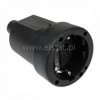 Gniazdo typu niemieckiego 16A/250V, gumowe czarne
