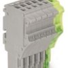 1-wire female connector, 6 pole, pitch 3.5 mm, straight, gray/green-yellow, 2020-106/000-036