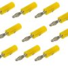 Wtyk banan super typ A, żółty, skręcany - 10 sztuk