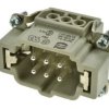 Wtyk; Han E; 09330062601; 6 torów; 6B; poliwęglan; proste; śrubowy; 16A; 500V; szary; srebrzone; 0,75÷2,5mm2; IP65; Harting; RoH