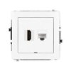 DECO Gniazdo pojedyncze HDMI 2.1 8K i gniazdo komputerowe pojedyncze 1xRJ45 kat 6A 8 stykowe bez pola opisowego biały DGHKBO-86A