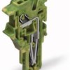 1-wire female connector middle module, 1 pole, pitch 5.2 mm, straight, green-yellow, 2022-177