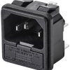 TRU COMPONENTS TC-10088372 Złącze męskie IEC C14 złącze męskie do wbudowania pionowego Łączna ilość styków: 3 10 A czarn
