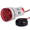 Amperomierz LED z przekładnikiem prądowym 28mm 100A AC Czerwony