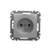 SEDNA DESIGN & ELEMENTS Gniazdo pojedyncze bez uziemienia 2P srebrne aluminium SDD113035 SCHNEIDER ELECTRIC