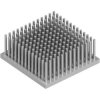 Pin heatsink, (L x W x H) 50 x 50 x 20 mm, 2.7 to 0.5 K/W, natural aluminum, ICK S 50 X 50 X 20