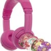 onanoff BuddyPhones® Słuchawki nauszne Bluetooth, przewód różowy ograniczenie głośności, składane, zestaw słuchawkowy Dz