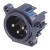 NEUTRIK Wtyk mikrofonowy XLR (3-pin) montażowy do obudowy czarny NC3MAH
