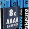 Bateria AAAA (LR61) Absina, 1.5 V, 500, alkaliczno-manganowe, 8 szt.