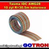 Taśma IDC AWG28 10 żył R=30.5m kolorowa 1m