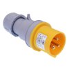 Yellow 16A 110V 2P+E Industrial Inline Plug IP44