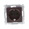 Simon 54 Gniazdo pojedyncze SCHUKO z/u 16A IP20 z przesłoną torów brąz mat DGSz1Z.01/46