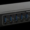 EX-11220HMVS USB 3.0 ten-port industrial hub, 15 kV ESD, table, wall, DIN rai