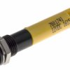 Lampka kontrolna do montażu panelowego 12V dc, Żółta 8mm LED Końcówka lutownicza RS PRO