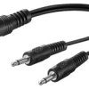 Kabel adaptera audio typu Y 3,5 mm, 1 x gniazdo stereo na 2 x wtyk mono - Długość kabla 0.2 m