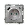 AS Gniazdo pojedyncze z uziemieniem z przesłonami z ładowarką USB A+C 230 V srebro GP-1GZPUSBAC/m/18 OSPEL