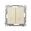 SIMON 55 Wyłącznik schodowy podwójny z podświetleniem szybkozłącza szampański mat TW6/2L2.01/144 KONTAKT SIMON