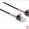 87014 Patch cable RJ45 Cat.6a UTP with kink protection 0.25 m black