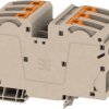 Through terminal block, push-in connection, 35 mm², 3 pole, 125 A, 8 kV, dark beige, 2552100000