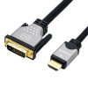 ROLINE Kabel do monitora DVI (24+1) - HDMI, M/M, czarny/srebrny, 1 m