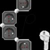 LPS277 Socket outlet, 5 sockets, flexible, 1.5 m, white/black
