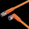 Sensor actuator cable, M8 cable plug, straight, A to M8 cable socket, angled, A, 4 pole/4 pole, 0.6 m, PVC, orange, 3 A, EVT185