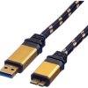 Kabel ROLINE GOLD USB 3.2 Gen 1, USB A - Micro B, ST/ST, 0,8 m
