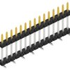 Pin header, 15 pole, pitch 2 mm, angled, black, SLY11SMD09215S