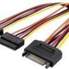 Digitus wewnętrzny kabel zasilający Y, wtyczka / gniazdo, długość 0,3 m, SATA 15-pin - 2x SATA 15-pin, kolorowy