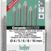 Zestaw wierteł do szkła i ceramiki Heller QuickBit® CeramicMaster 24942, Średnica odwiertu: 4 mm, 5 mm, 6 mm, 8 mm, 10 m