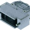 D-Sub connector housing, size: 2 (DA), straight 180°, cable Ø 3.3 to 8.5 mm, thermoplastic, shielded, silver, 09670150483160