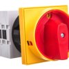 Łącznik krzywkowy 0-1 4P 32A do wbudowania z pokrętłem żółto/czerwonym blokowany kłódką GX3292U25