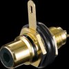 RCA connector, installation, insulated, gold-plated with coloure