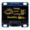 Wyświetlacz OLED 1.28cal Żółty macierz pasywna 128 x 64pikseli Midas COB I2C