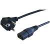 Power cord, Europe, plug type E + F, angled on C13 socket, straight, H05VV-F3G1.0 mm², black, 2.5 m, VII-H05VVF3G100-C13/2,50M S