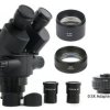 Trinokular do mikroskopu 7X-45X + soczewki 0,5X i 2X (3,5X-90X)