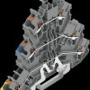 2202-3247 Three-tier feed-through terminal, dia. 0.25 - 2.5 mm, PE/N/L