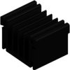 Extruded heatsink, (L x W x H) 37.5 x 47.8 x 33 mm, 5.3 to 2.2 K/W, black anodized, 10020796
